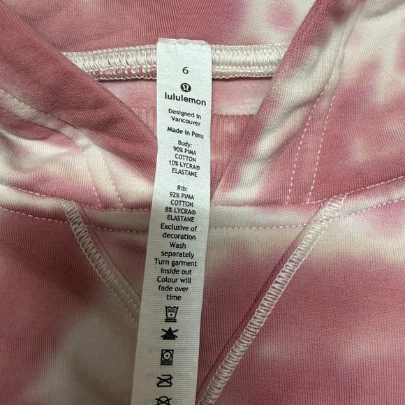 Lululemon All Yours Hoodie Tie Dye Fleece in Marmoleado Tie Dye Brier Rose - 6 - Picture 9 of 15